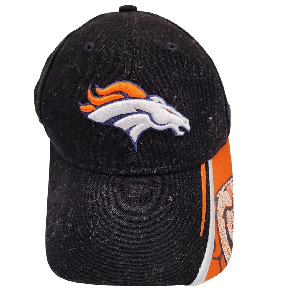NFL Team Apparel Denver Broncos Hat Blue Orange Cotton Adjustable Baseball Cap